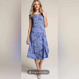 J. Jill Asymmetrical Blue Floral Dress